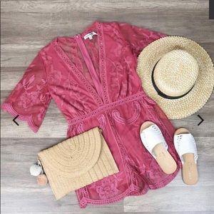 Honey Punch Embroidered Lace Romper
